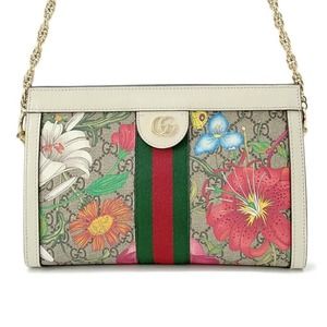 Gucci GG Supreme Ophidia Small Chain Shoulder Bag Floral Pattern